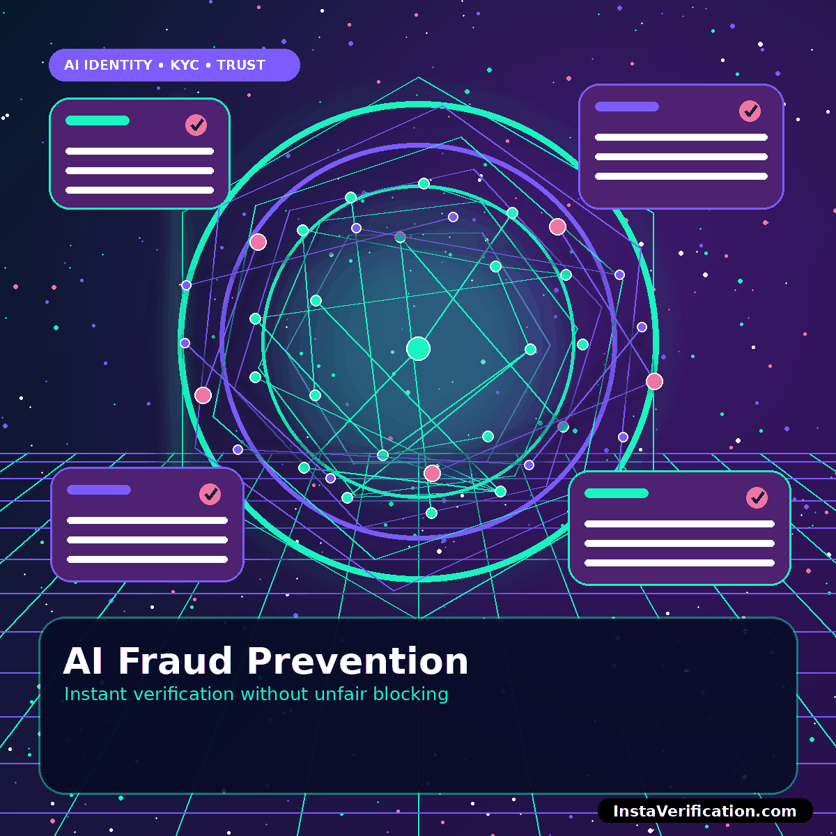 Futuristic AI face scan and security network for instant fraud prevention