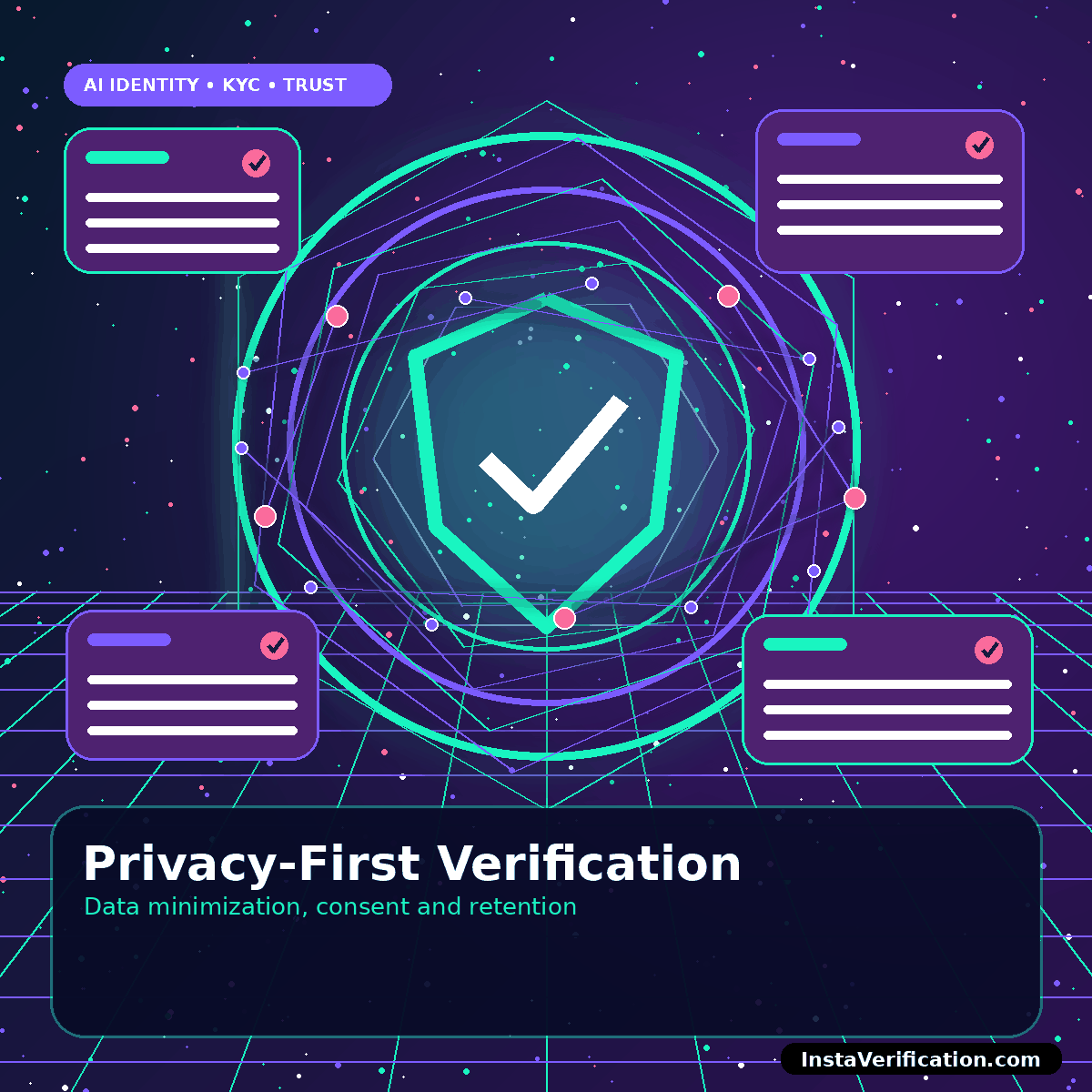 Futuristic privacy lock protecting identity verification data